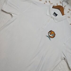 Nike Golf Polo Shirt Men's White Brasky Logo‎ Short Sleeve Casual Top